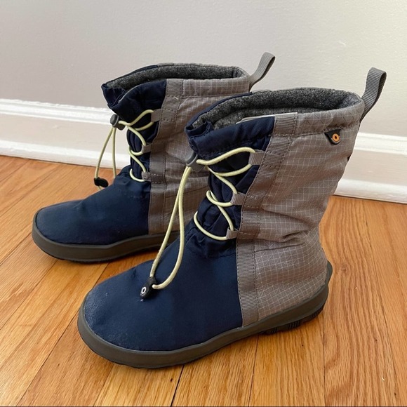 BOGS Snownights Navy Gray Winter Snow Boots